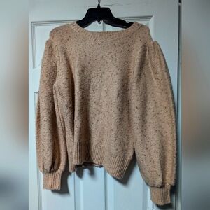Peach and metallic gold flake sweater